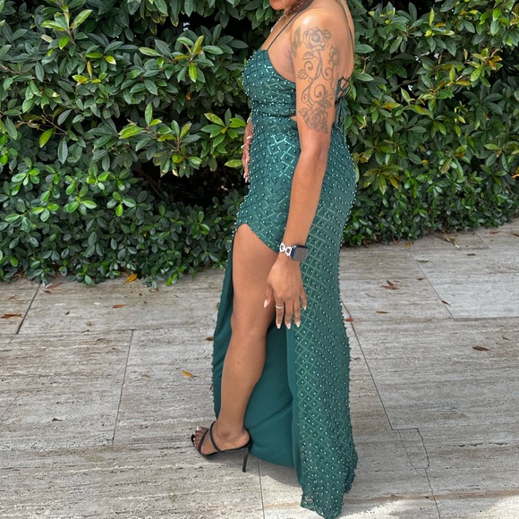 City Studio Teal Beaded Dress - Picture 7 of 8